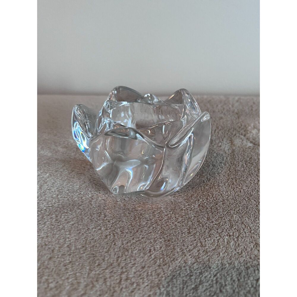 Mikasa Clear Crystal Swirl Tulip Shaped Tealight Holder
